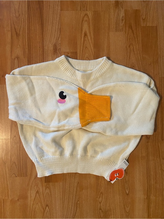 Cider Sweaters - CIDER Ivory Goose Arm Sweater Crop Top Medium NWT
